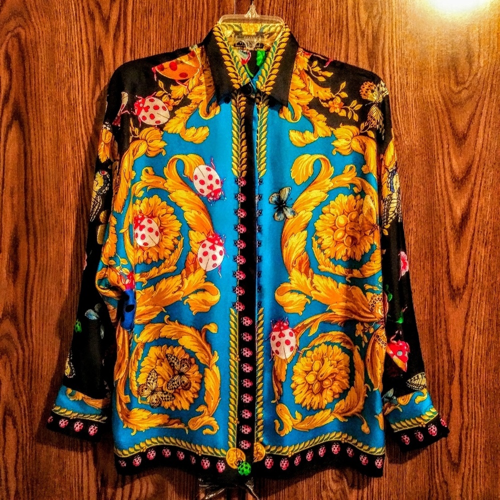 VERSACE COUTURE NEW STUNNING PRINT SILK TOP 6